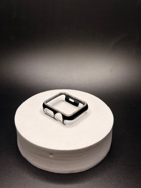 Black & Silver Apple Watch Face Cover