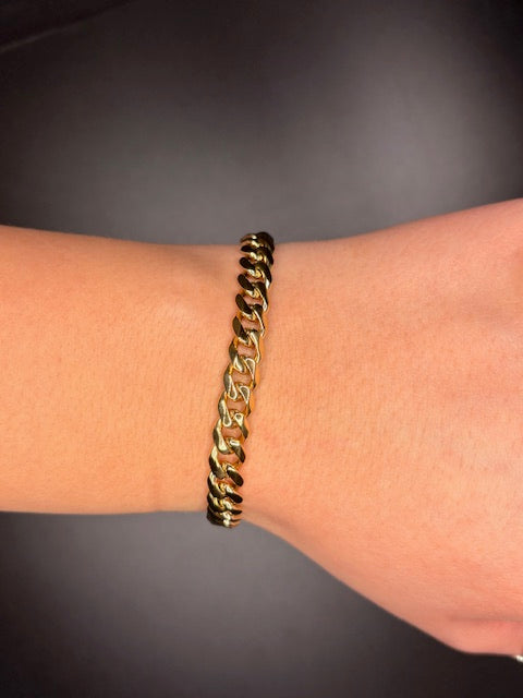 PVD Gold Plated Stainless Steel Cuban Link Bracelet