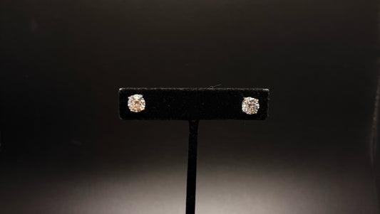 Sterling Silver Moissanite Princess Studs