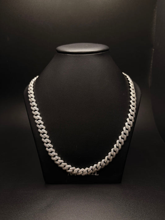 Sterling Silver Moissanite Cuban Chain
