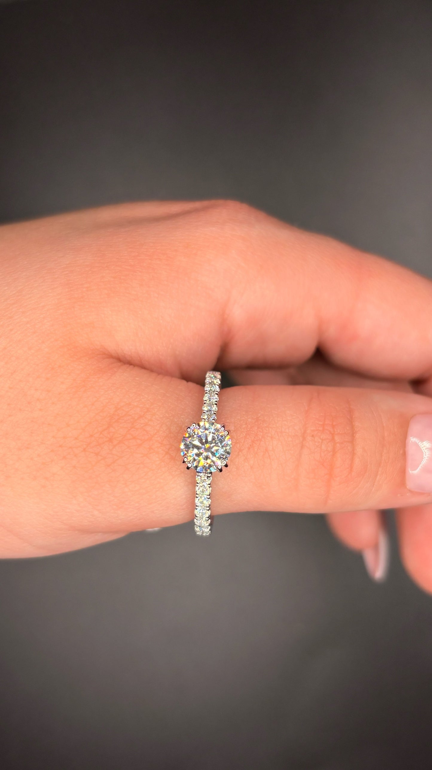 Sterling Silver Moissanite Accented Band Ring