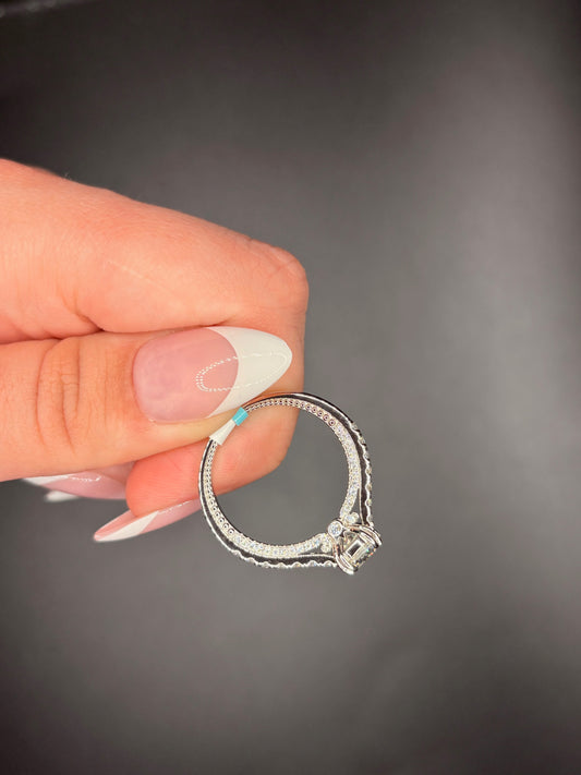 Sterling Silver Moissanite Accented Band Ring