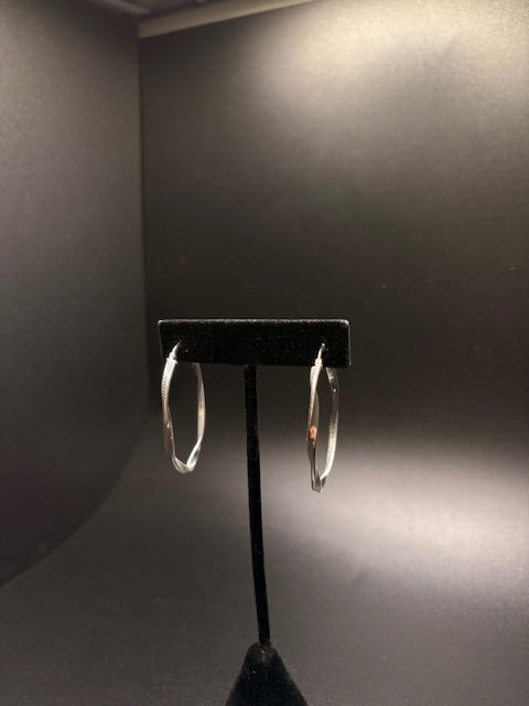 Sterling Silver Twist Fancy Hoops