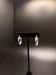 Sterling Silver Fancy Cut Hoops