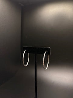 Sterling Silver Fancy Cut Hoops