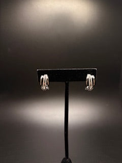 Sterling Silver Micro Pave Cz Fancy Earrings