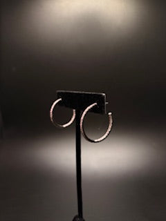 Sterling Silver Pink Cz Inside Out Open Hoops