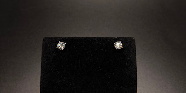 Sterling Silver Lab Grown Screw Back Studs