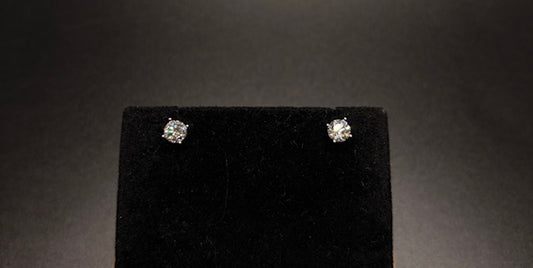 Sterling Silver Lab Grown Screw Back Studs