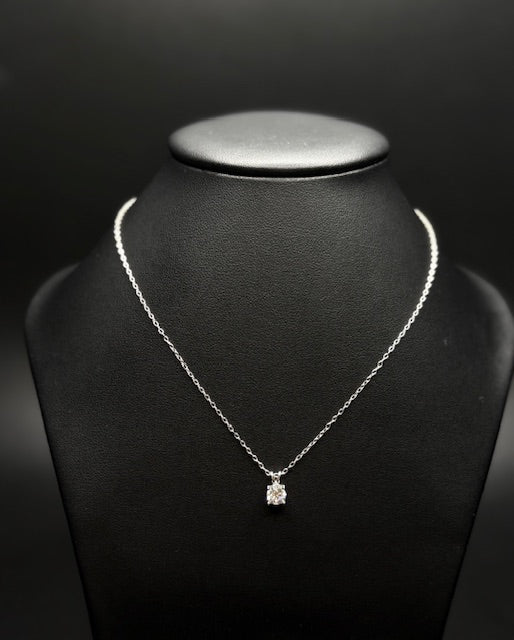 Sterling Silver Lab Grown Diamond Pendant Necklace