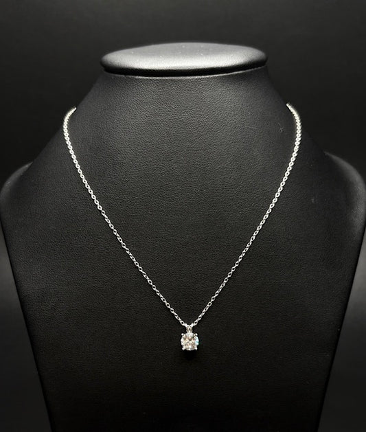 Sterling Silver Lab Grown Pendant Necklace