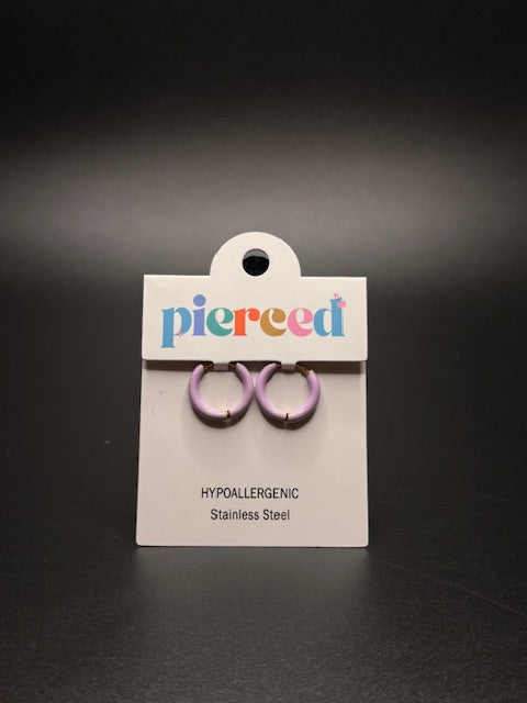Purple Huggie Earrings