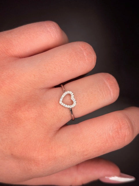 Sterling Silver Cz Heart Ring