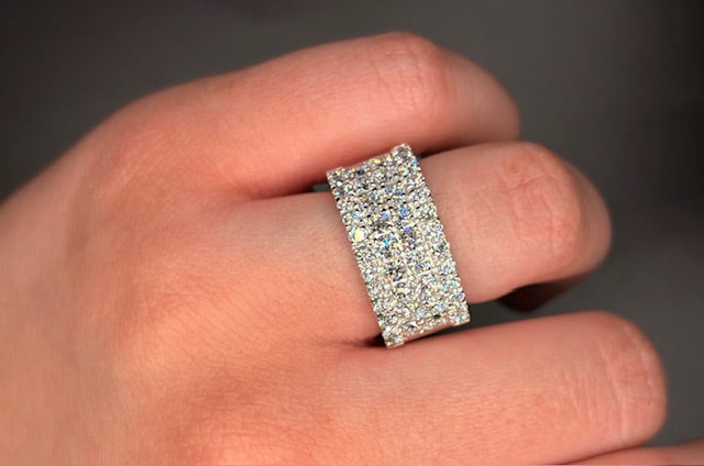 Sterling Silver Lab Grown Diamond Cluster Ring