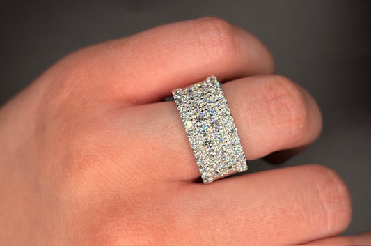 Sterling Silver Lab Grown Diamond Cluster Ring