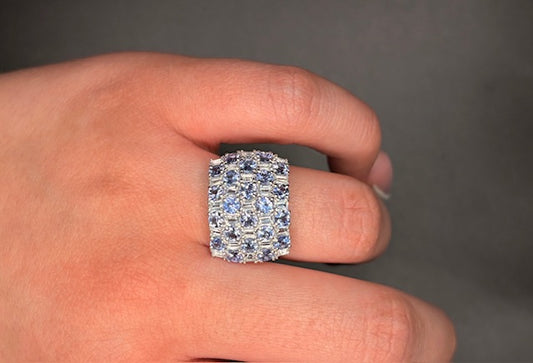 Sterling Silver Cz Imitation Tanzanite Ring