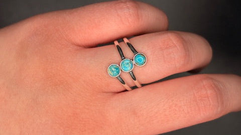 Sterling Silver 3 Stone Turquoise Ring