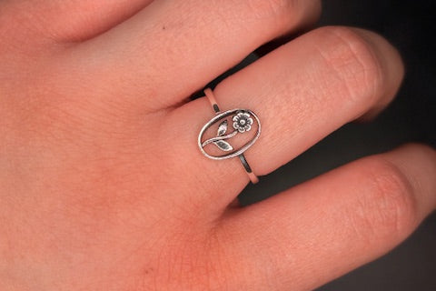 Sterling Silver Flower Ring
