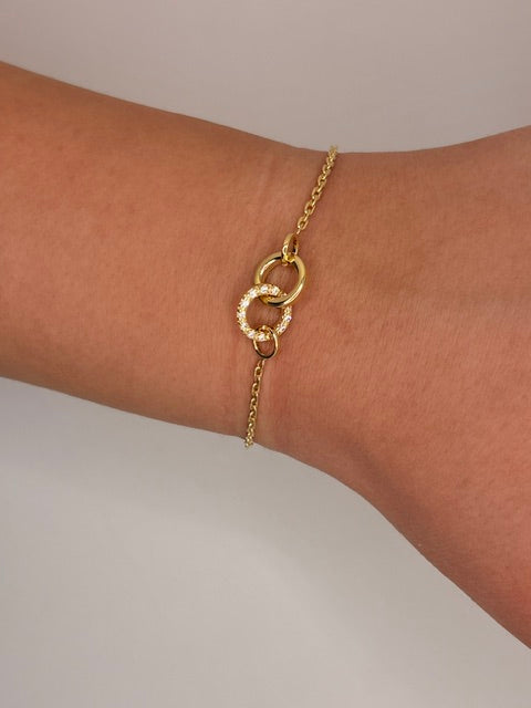 Gold Filled Double Link Cz Bracelet