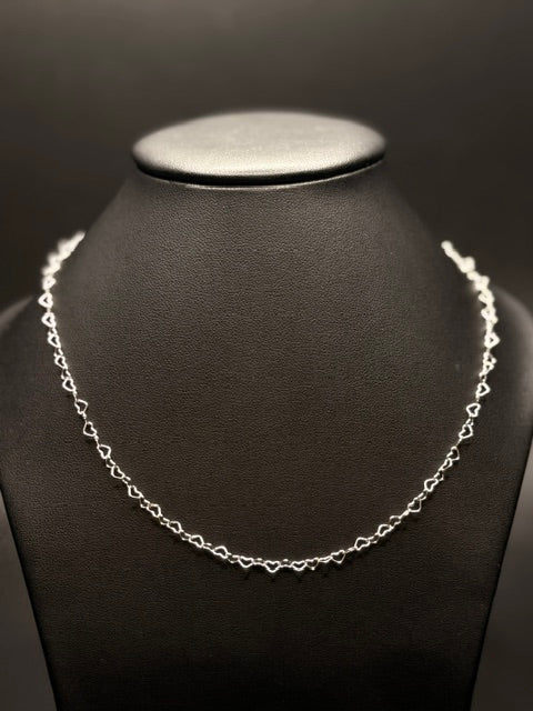 Sterling Silver Heart Link Necklace