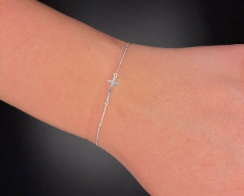 Sterling Silver Cross Bracelet