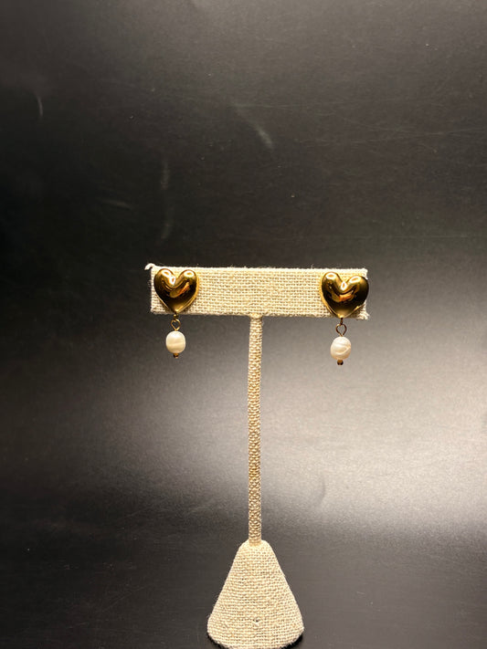 Gold Plated Pearl Drop Earrings