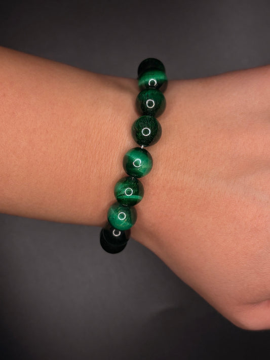 Stainless Steel Jade Beaded Bracelet