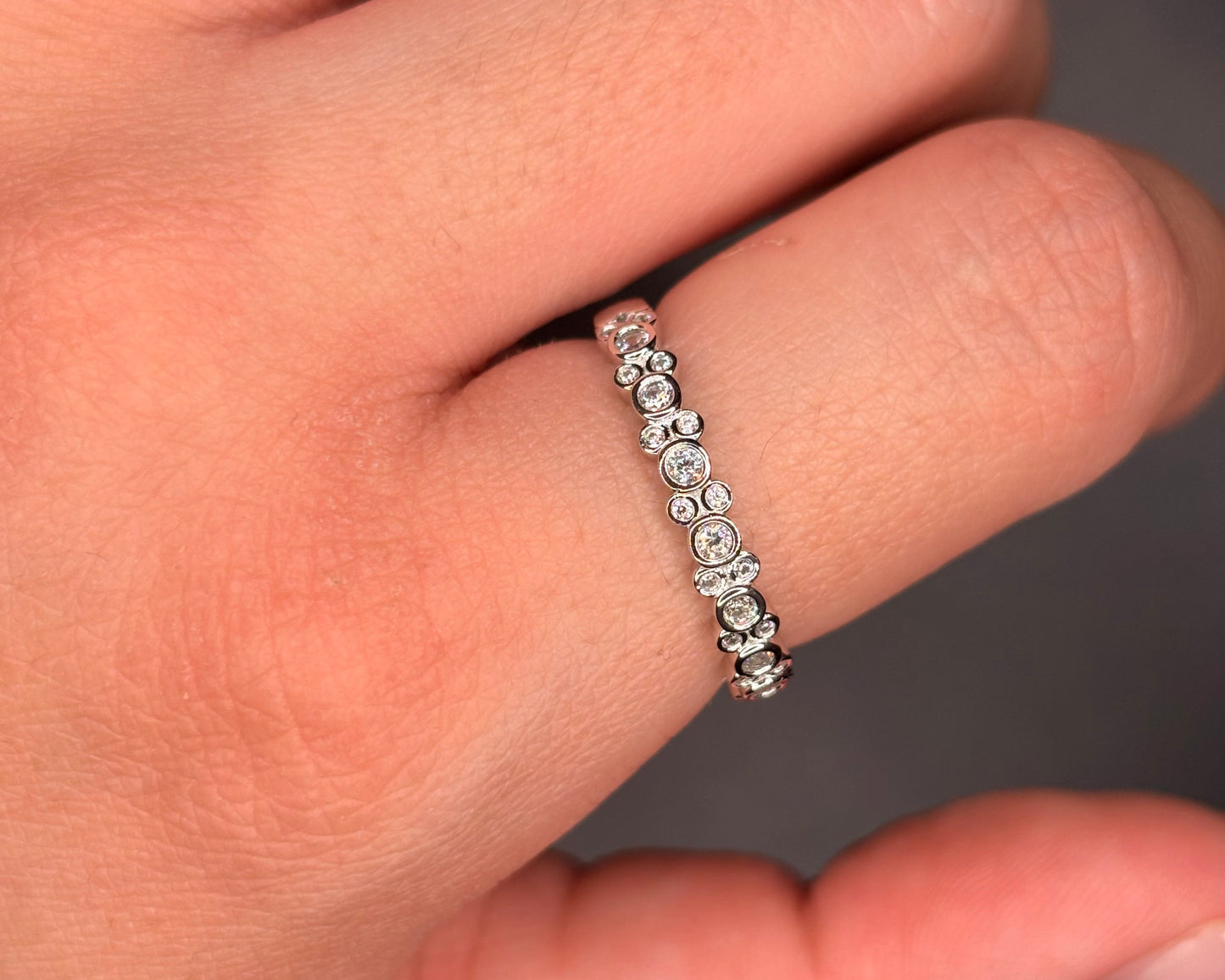 Sterling Silver Cz Band