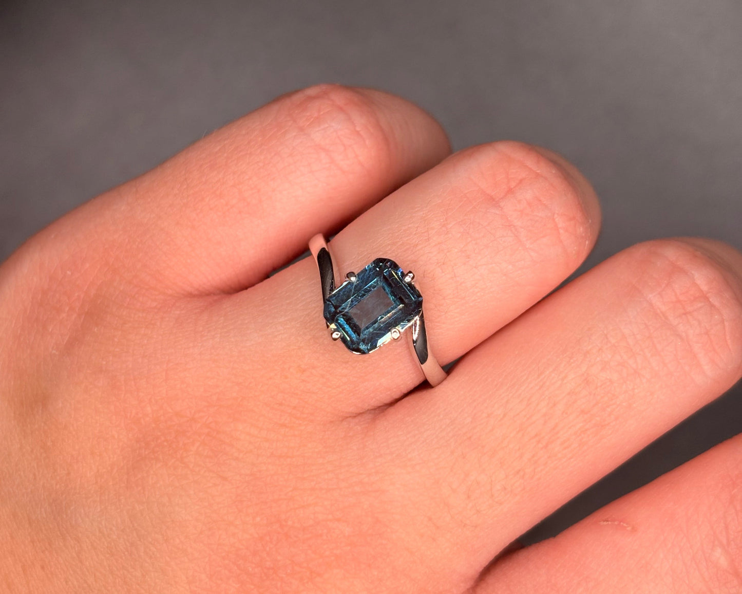 Sterling Silver London Blue Topaz Cz Ring