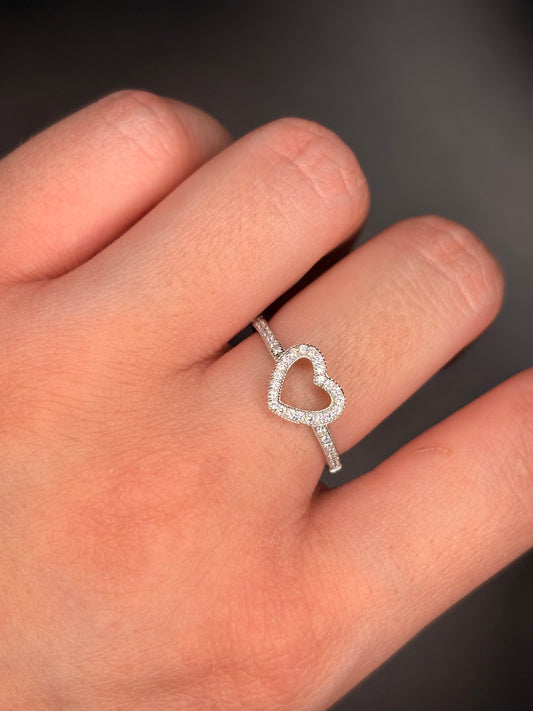 Sterling Silver Cz Heart Ring