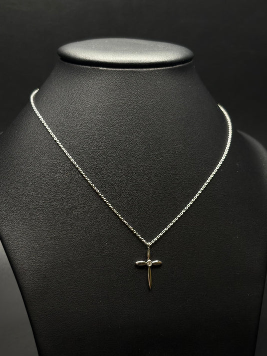 Sterling Silver Smooth Cz Cross