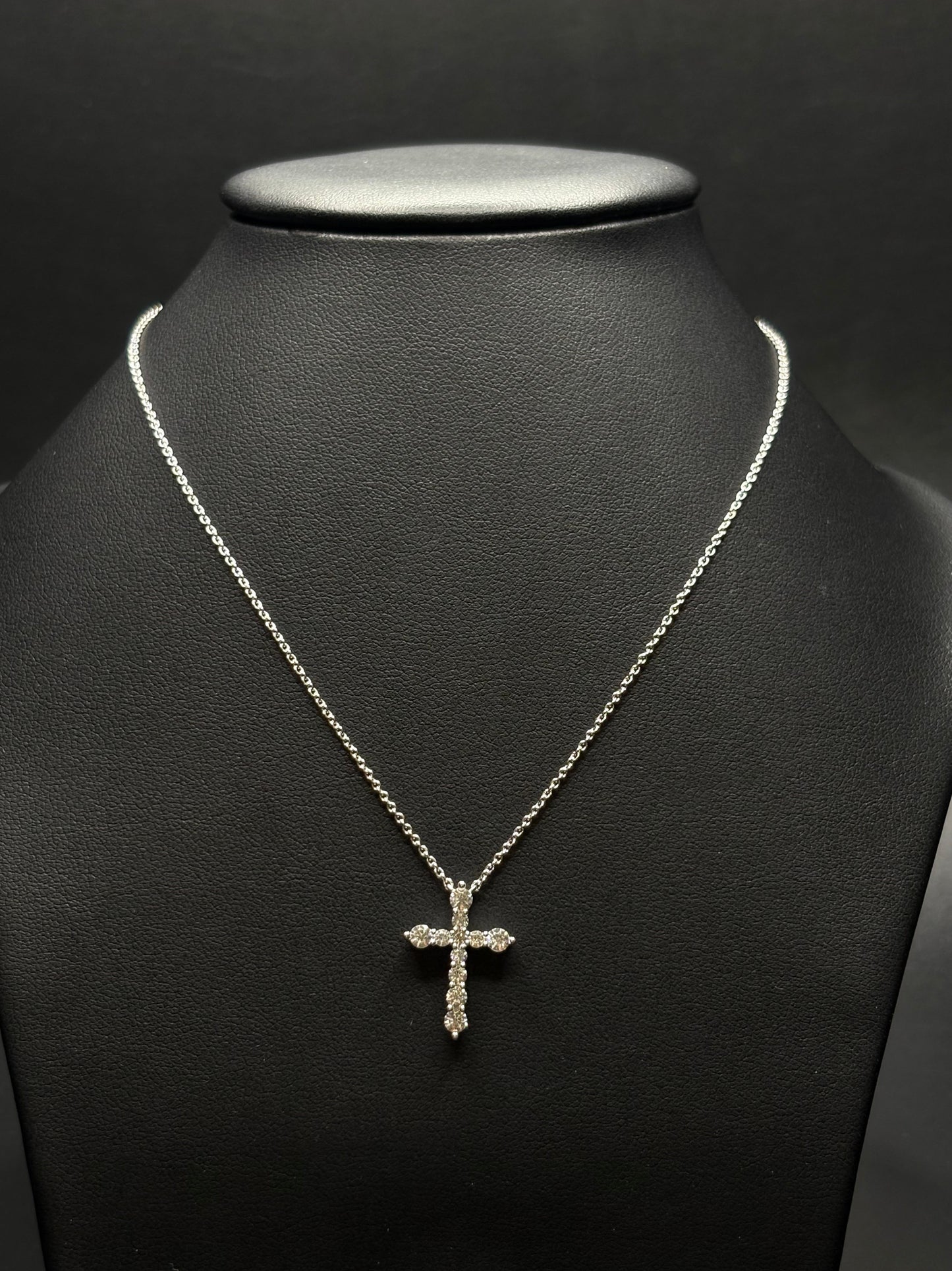 Sterling Silver Cz Cross Necklace