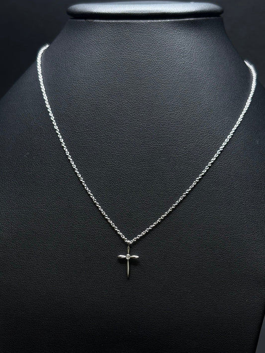 Sterling Silver Smooth Cz Cross