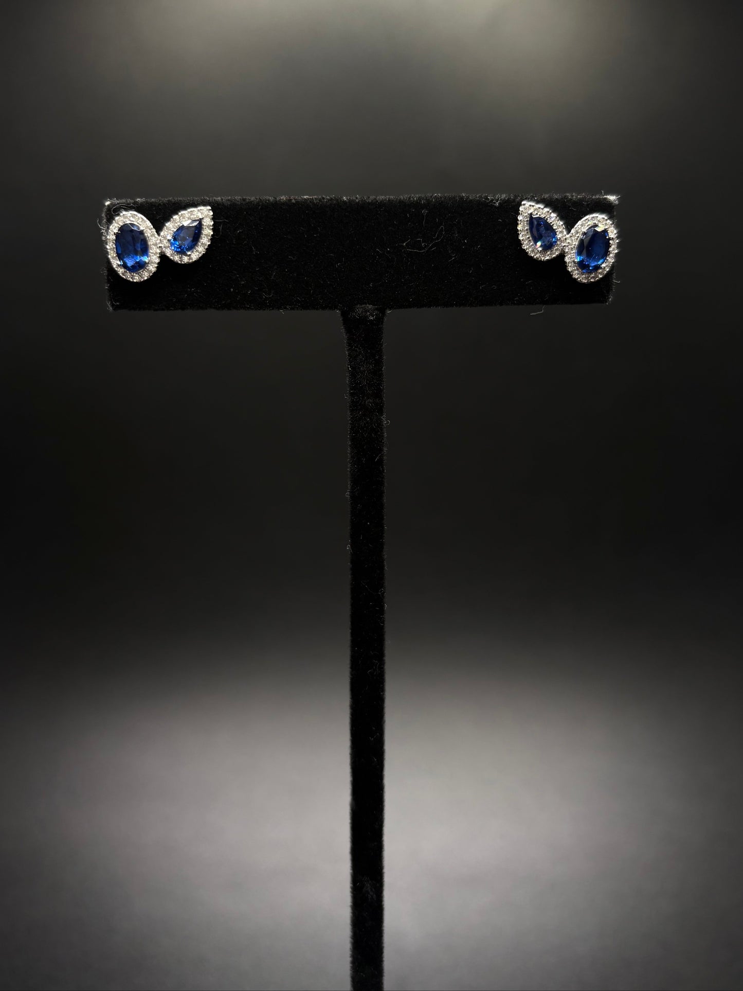 Sterling Silver London Blue Topaz Cz Studs