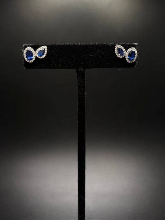 Sterling Silver London Blue Topaz Cz Studs