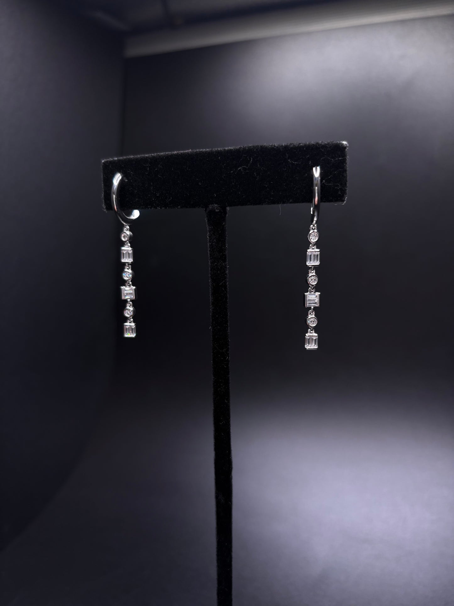 Sterling Silver Cz Dangle Earrings