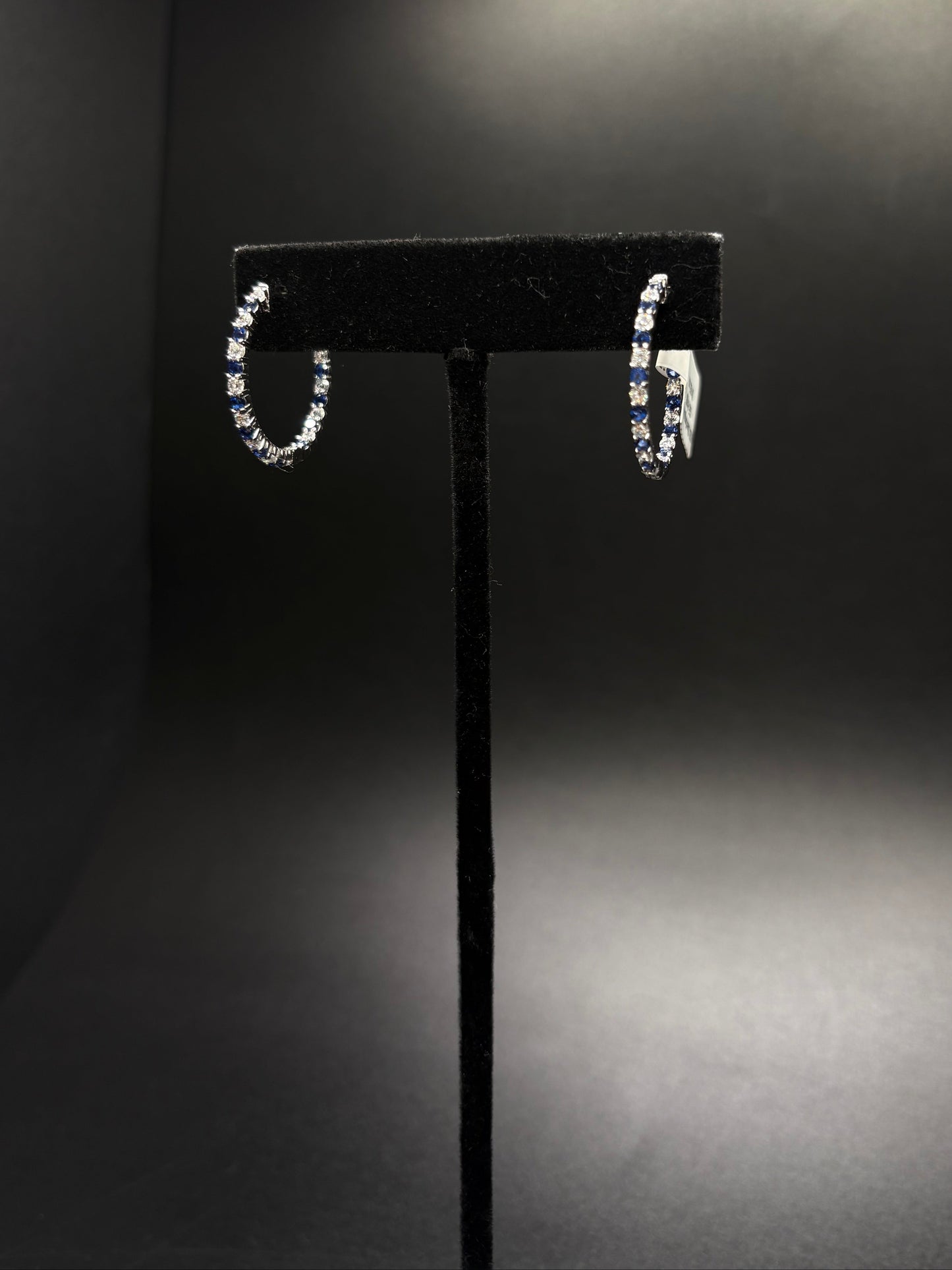 Sterling Silver London Blue Topaz Cz Hoops