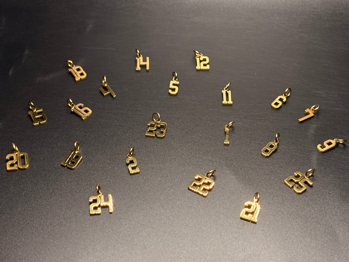 Gold Filled Number Pendants/Charms