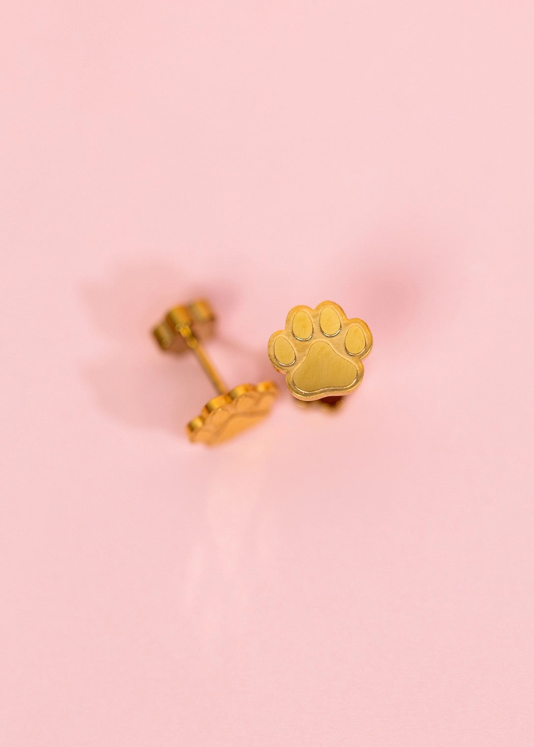 Gold Paw Print Flat Back Studs
