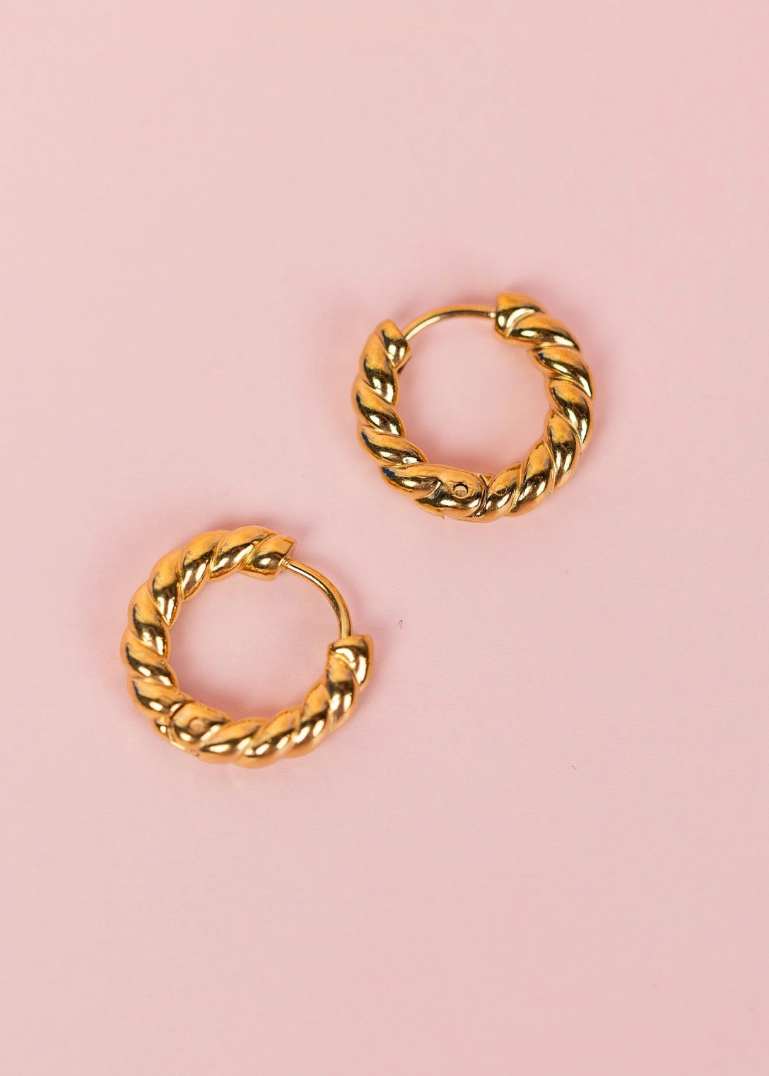 Gold Rope Huggie Hoops