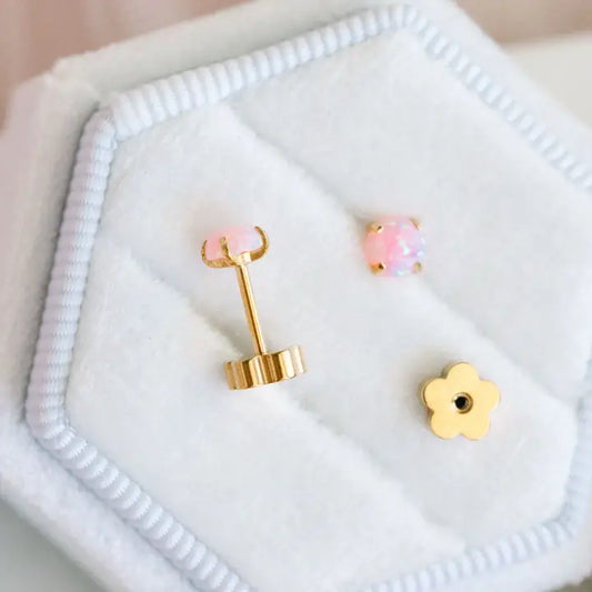 Pink Opal Studs
