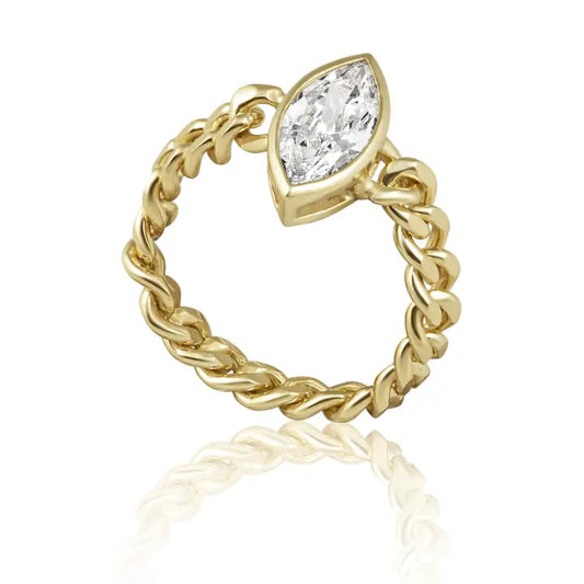 Marquise Bezel Chain Ring
