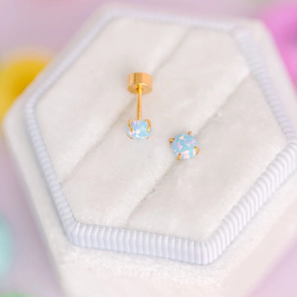 Blue Opals Studs