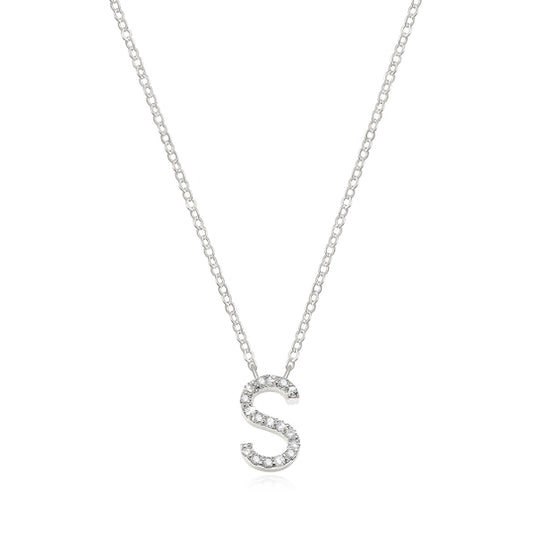 Diamond Initial Necklace "S"