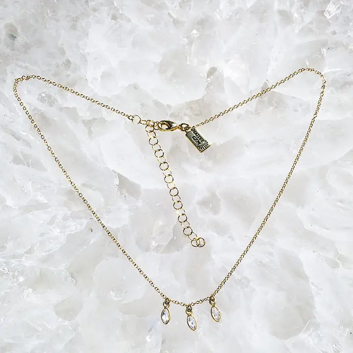 Gold-Filled Marquise Cz Necklace