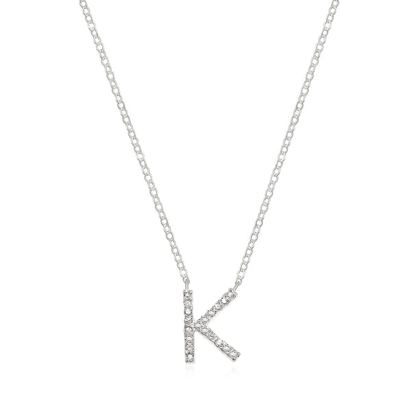 Diamond Initial Necklace "K"