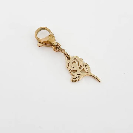 Gold Rose Bag Charm
