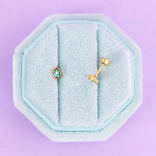 Teardrop Gemstone Stud Earrings