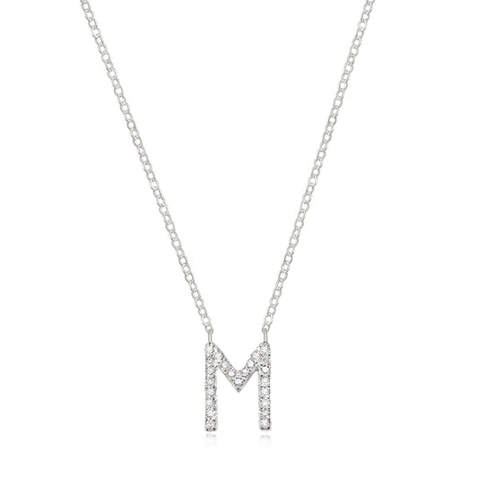 Diamond Initial Necklace "M"